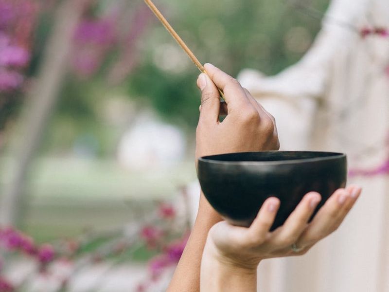 Detailed close up of woman's hands during meditation practice